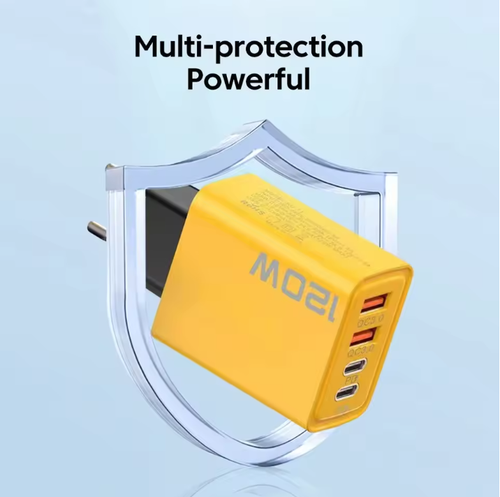 120W Fast Charger 4-Port USB Type-C Wall Adapter for iPhone, Samsung, Xiaomi - 第 5/8 張圖片