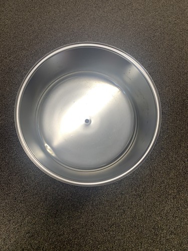 Clear Glass Covered Cake Plate with Aluminum Dome, Rib Design 3 Footed, Vintage - Picture 5 of 14
