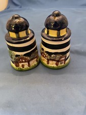 Set of Vintage Lighthouse Salt and Pepper Shakers