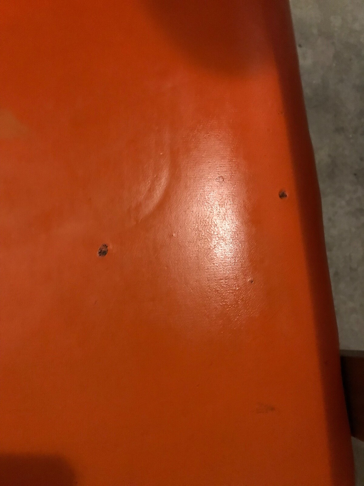 MCM Shelby Williams Orange Vinyl Upholstered Arm  Wing Chair