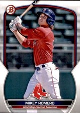 LOT OF 20 2023 BOWMAN DRAFT BASE PAPER PROSPECT BD58 MIKEY ROMERO RED SOX