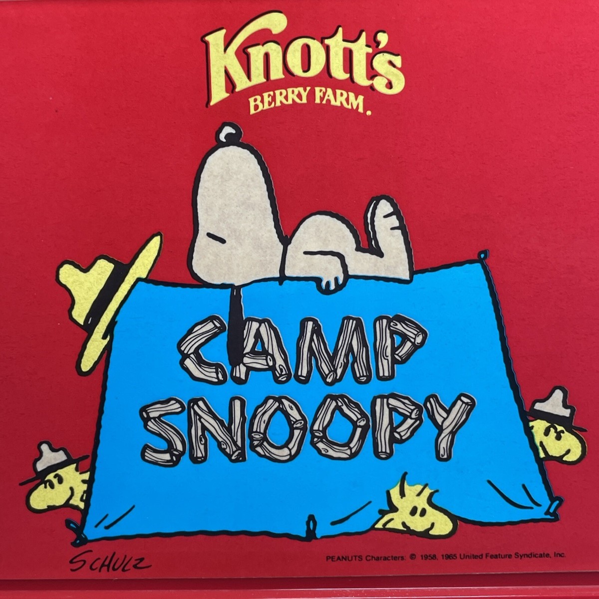 RARE Vintage 1965 Knott's Berry Farm Camp Snoopy Lunch Box Without