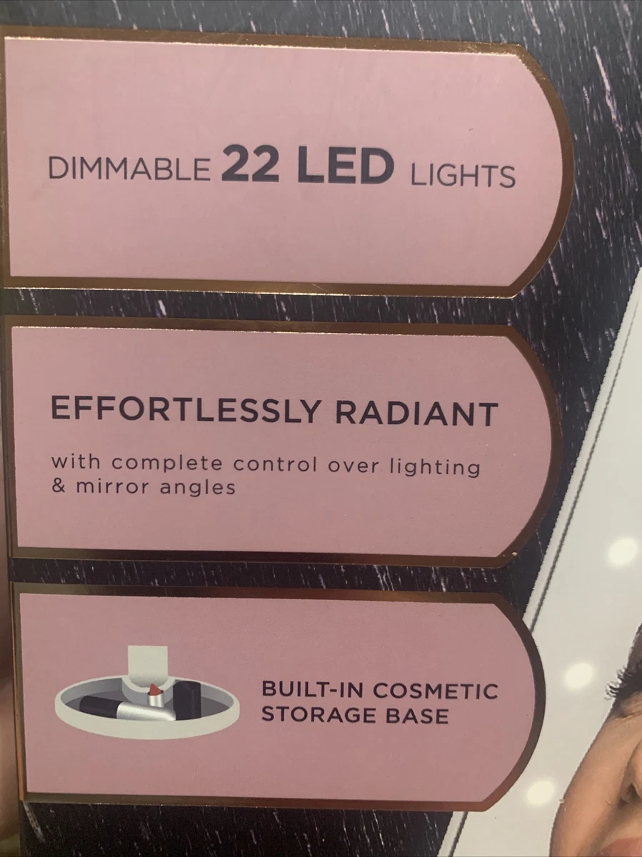 HOLLYWOOD BY VIVITAR LED LIGHT UP VANITY MIRROR TRI FOLD eBay