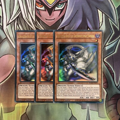 BLAR-DE079 x3 Dragon Buster Destruction Sword Ultra Top Zustand Yugioh