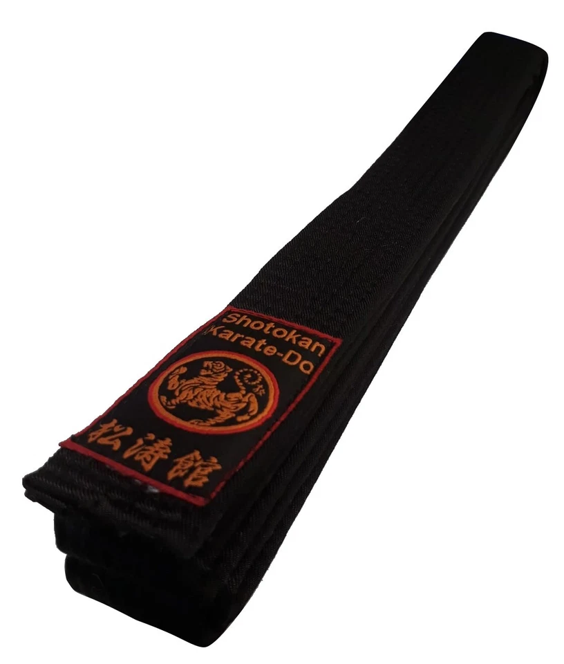 Karate Gürtel Budogürtel SHOTOKAN LABEL Schwarzgurt 4 cm - Bild 1 von 1
