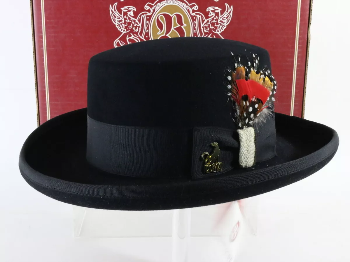 Vintage Biltmore Duma Top Hatters Flat Top Homburg Black Felt 6 7