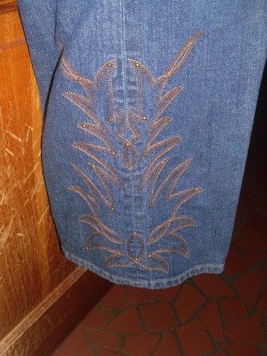 Ralph Laurens blaue Damenjeans 18W - verzierte Beine - Bild 3 von 6