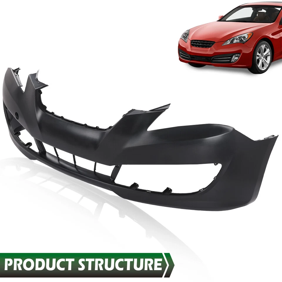 Front Bumper Cover Fascia Fit For 2010 2011 2012 Hyundai Genesis Coupe Foto 3 de 4