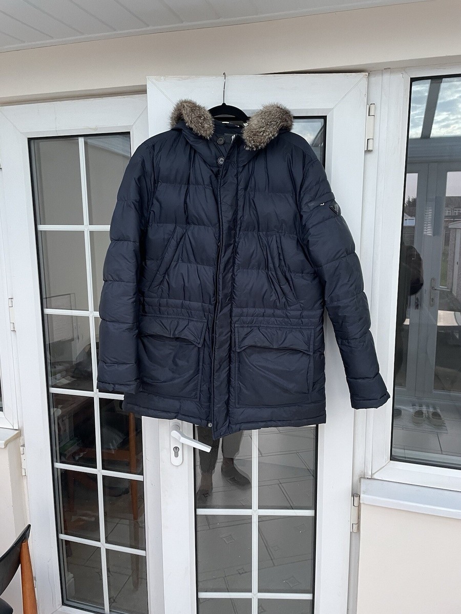 Mens Prada Parka Coat Size 48 With Fox Fur RRP UK