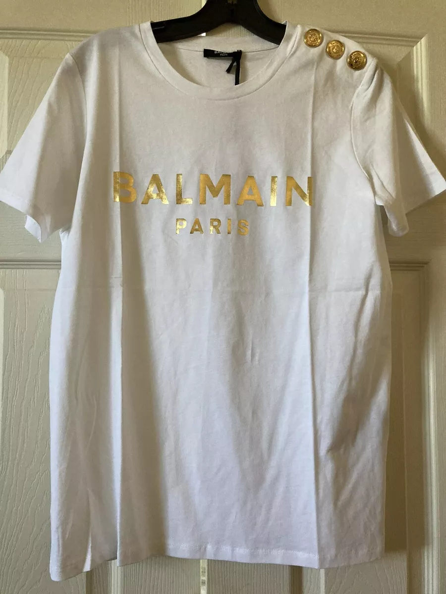 Balmain Paris Womens T-Shirt Size Medium Color White