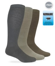 Jefferies Socks Mens Womens Moisture Wicking Cushion Combat Boot Military 2 Pair