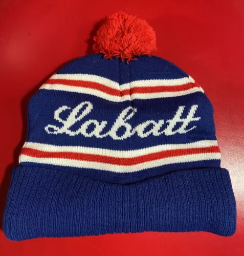 Labatt Canadian Beer Beanie Hat Official USA Hockey Winter Blue One Size