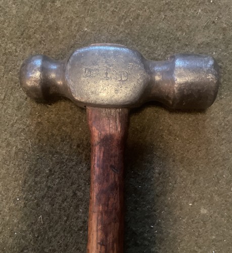 ANTIKER kleiner Kugelhammer Vintage Hammer Unikat Metall Amboss Schmied - Bild 5 von 11