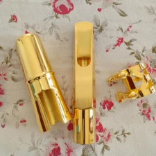 100% Handmade Gold Plated Tenor Saxophone Mouthpiece Size 5-9 w/Ligature Nice