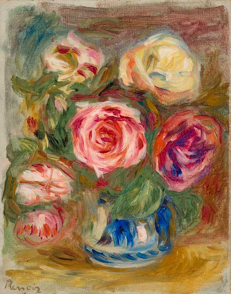 Pierre August Renoir Vase Of Roses Canvas Print 16 x 20 | eBay