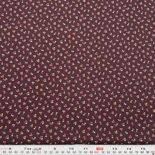 Vintage Peter Pan Fabrics Calico Florals on Plum Cotton Fabric by the HALF YARD