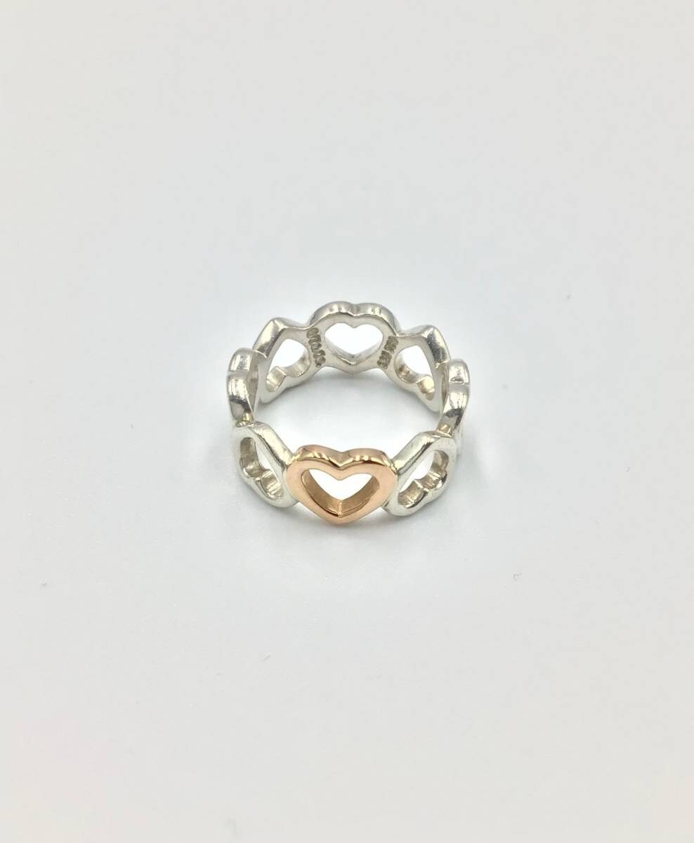 TIFFANY&Co. Sentimental Heart Ring Size 4-4.5 SV925 18K RG