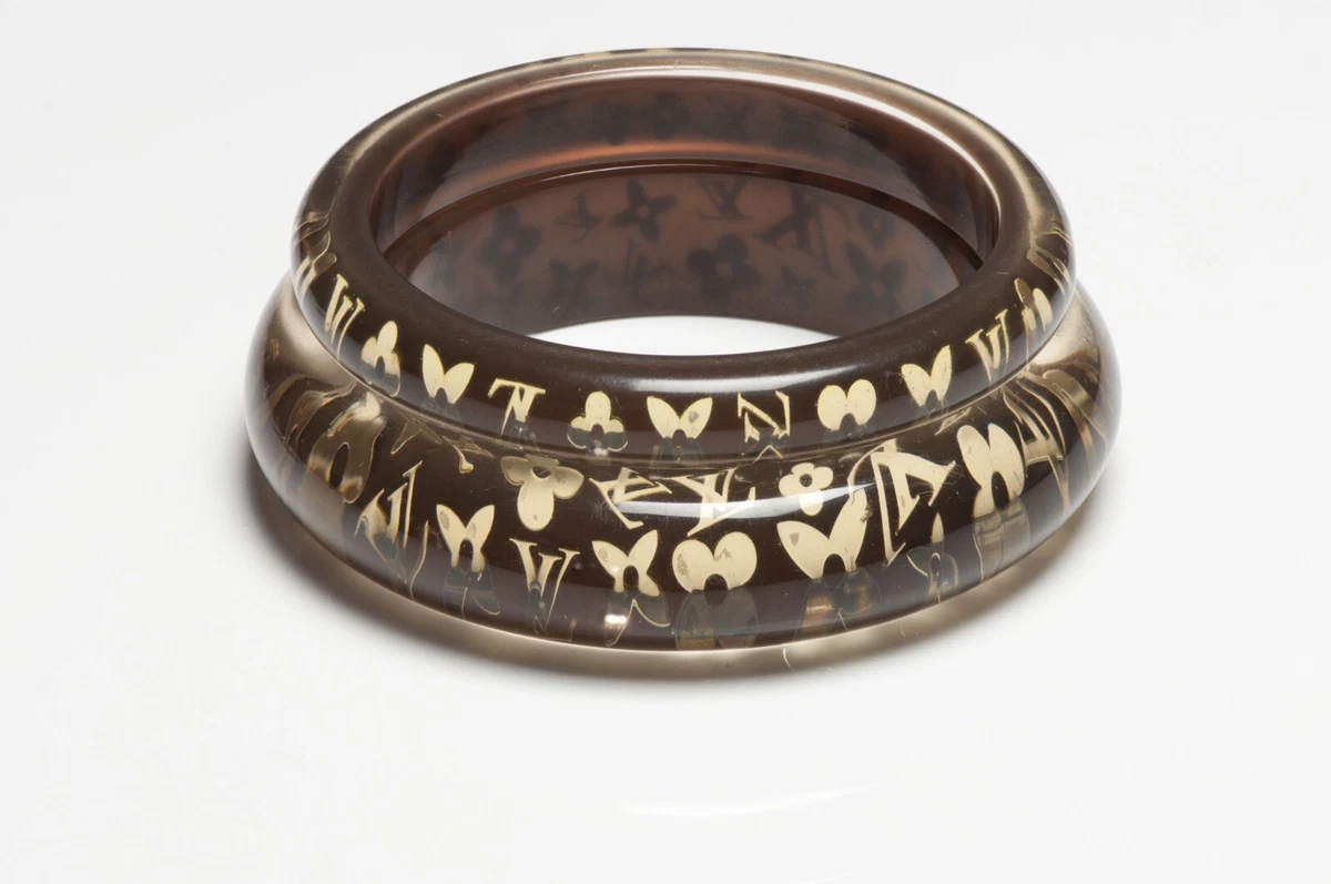 Louis Vuitton Gold Brown Bangle Bracelet