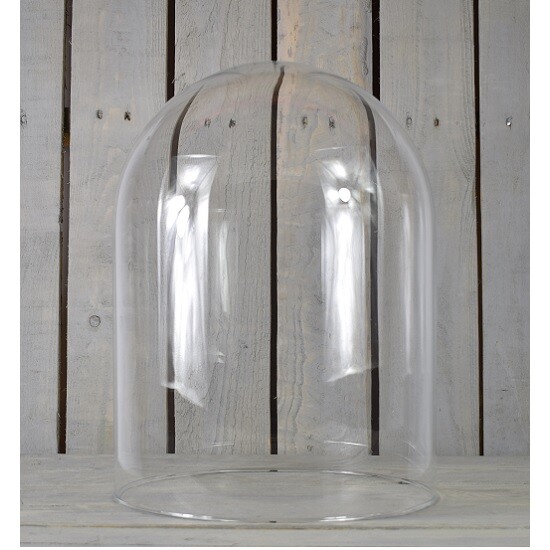 Campana Di Vetro Cloche Fatta A Mano Trasparente Circolare Display 40 Cm