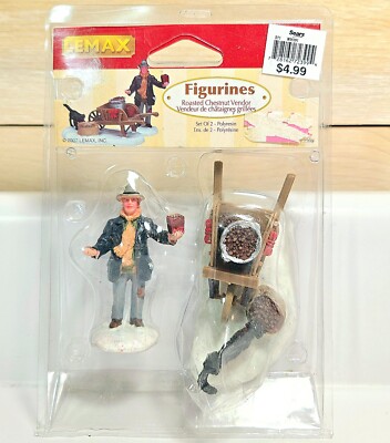 2007 Lemax 2 Christmas Village Figurines Roasted Chestnut Vendor 72399 Retired