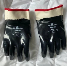 SHOWA BEST 7166-10 CUT RESISTANT NITRILE  WORK GLOVES (3 PAIR)