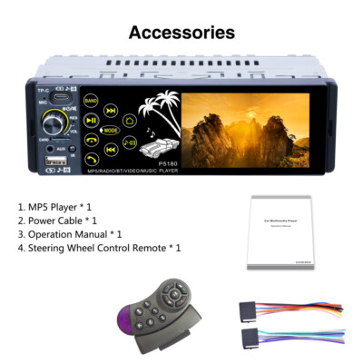 Touch Screen Bluetooth 4.1inch FM Radio Media Player MP5 Receiver IPS Capacitive
