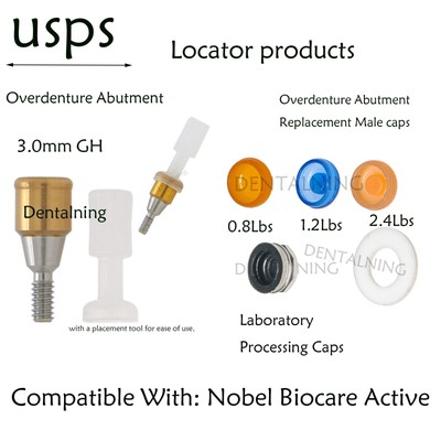 US Nobel Biocare Active NP Overdenture Locator Abutment 3mm Male Cap For Dental