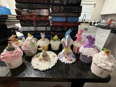 Handmade Easter  Treats  And Two Bunny Decor