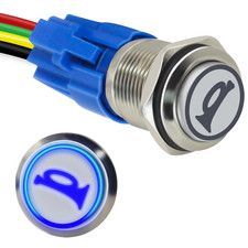 Horn Button Switch 58 Spdt 12v Blue Led Push Button Horn Switch Momentary Horn Button Switch 58 Spdt 12v Blue Led Push Button Horn Switch Momentary