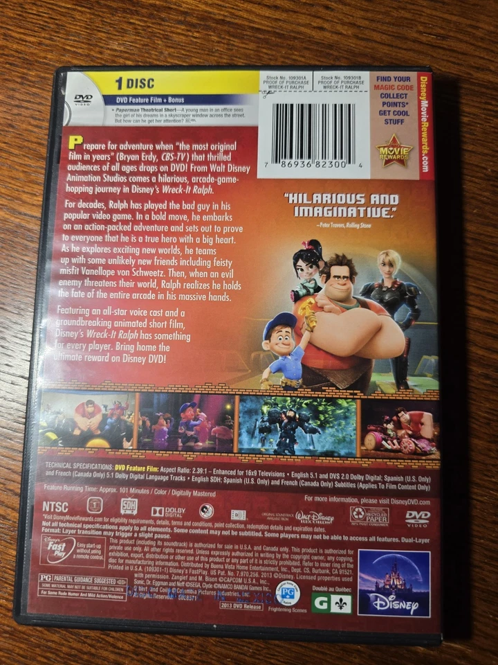 Wreck-it Ralph(DVD,2013) Tested & Working - Image 2 of 2