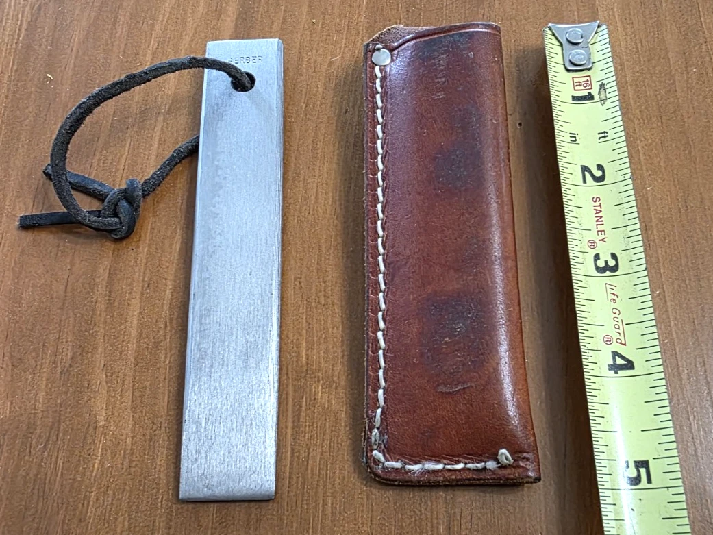 Gerber Sportsmans Steel 5" Knife Honing Steel w Leather Sheath Lanyard &Beltloop