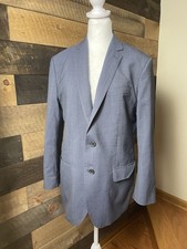 Banana Republic Marzotto Italian Fabric Blazer Jacket Mens Blue Gray Sz 40 Short