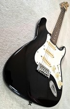 1991 Fender Squier Standard Stratocaster Ebony Electric Guitar