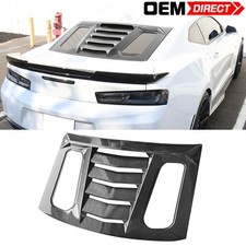 Fits 16-24 Chevy Camaro V2 Style Window Louver Vent Shade Carbon Fiber Print Abs