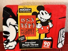 Disney Mickey Mouse Oversized Plush Throw 59  X 78  Red