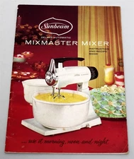 SUNBEAM DELUXE AUTOMATIC MIXMASTER MIXER Vintage 1968 Manual Recipes Cook Book