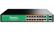 Reidubo 18-Port Ethernet Gigabit PoE Switch 14-Port PoE Network Switch 250W