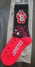 For Bare Feet Brand South Dakota University Coyotes Size Youth 1 Pair Socks NCAA