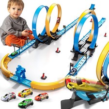 Toy Car Track Gift Set for Boys Kids Age 3-5 4-7 8-12, Long Race Tracks with ...