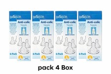 Dr. Brown's Natural Flow Anti-Colic Narrow Nipple Level 2 Medium 3m 24 Total