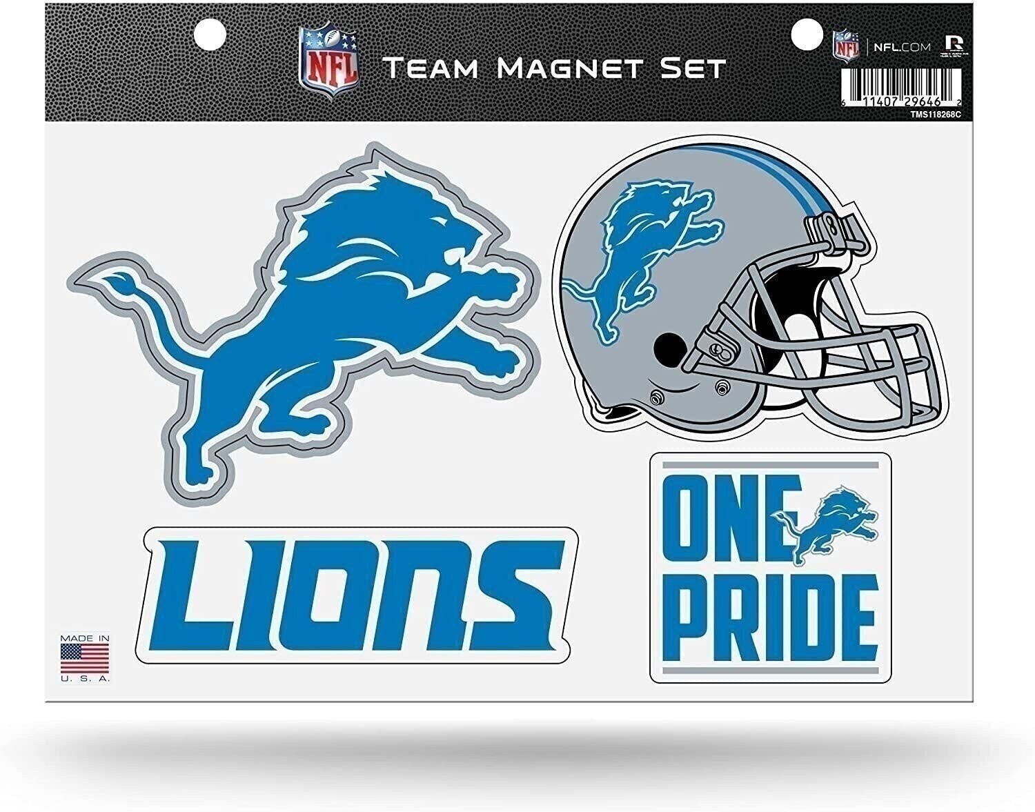 Detroit Lions Team Multi Magnet Set 8.5x11 Die Cut for Auto or Home