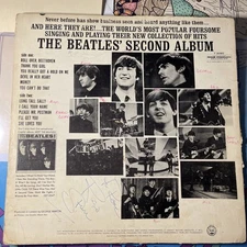 THE BEATLES Signed Autograph record SECOND ALBUM Ringo star  Music COA  X1
