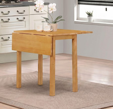 Drop Leaf Dining Table Oak Finish Folding Two Drop Leaf