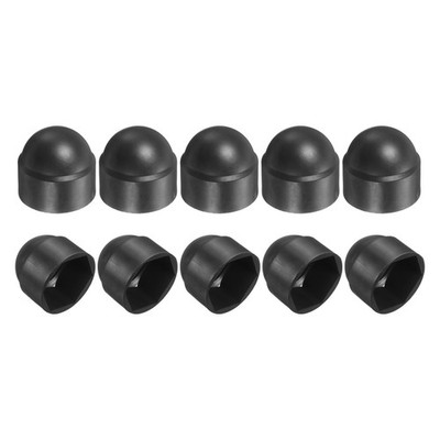 10Pcs Nut Protection Cap, M22x32x35mm Hexagonal Screw Protection Cap (Black)