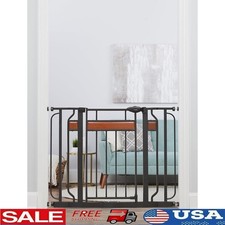 Extra Wide Walk Through Baby Safety Gate Adjustable Lock Doorway 30in Tall New