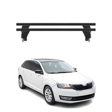 Menabo Dachträger Grundtäger für Skoda Rapid Spaceback 2013-2019 50kg Schwarz 2x
