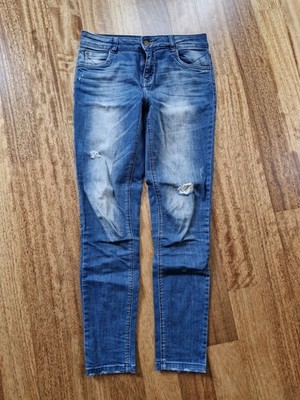 promod Jeans Leggins Treggins Hose Slim Fit M 38 blau Destroyed Skinny