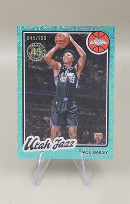 2025-26 Topps Ace Bailey Aqua Refractor /199 RC Silver Pack Jazz Rookie #TC-AB 