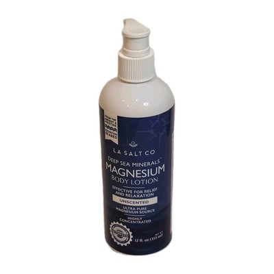 La Salt Co Deep Sea Minerals Magnesium Lotion Relieve Muscle Relax Recovery 12oz