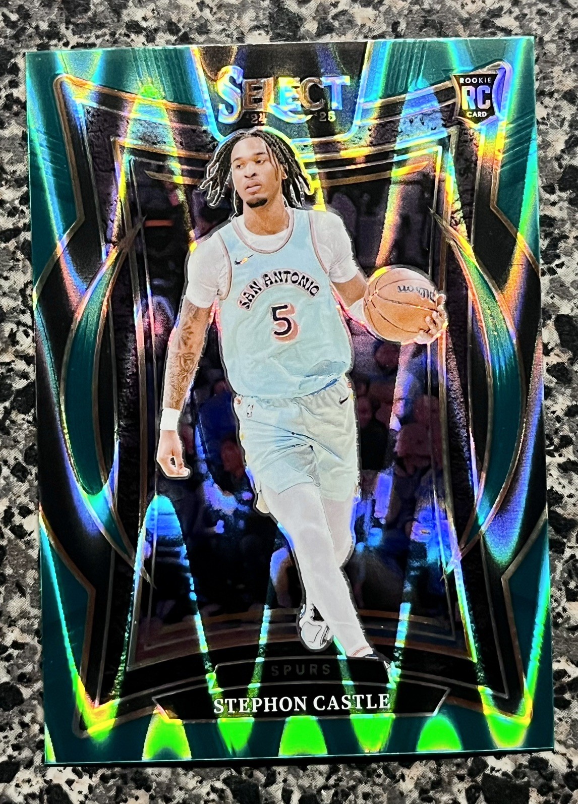 2024-25 Panini Select #71 - Stephon Castle Concourse Green Tectonic Prizm RC